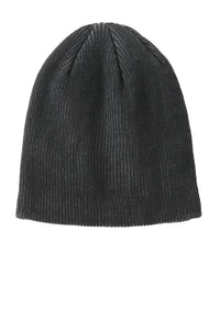 Port Authority Rib Knit Slouch Beanie - Black/ Iron Grey