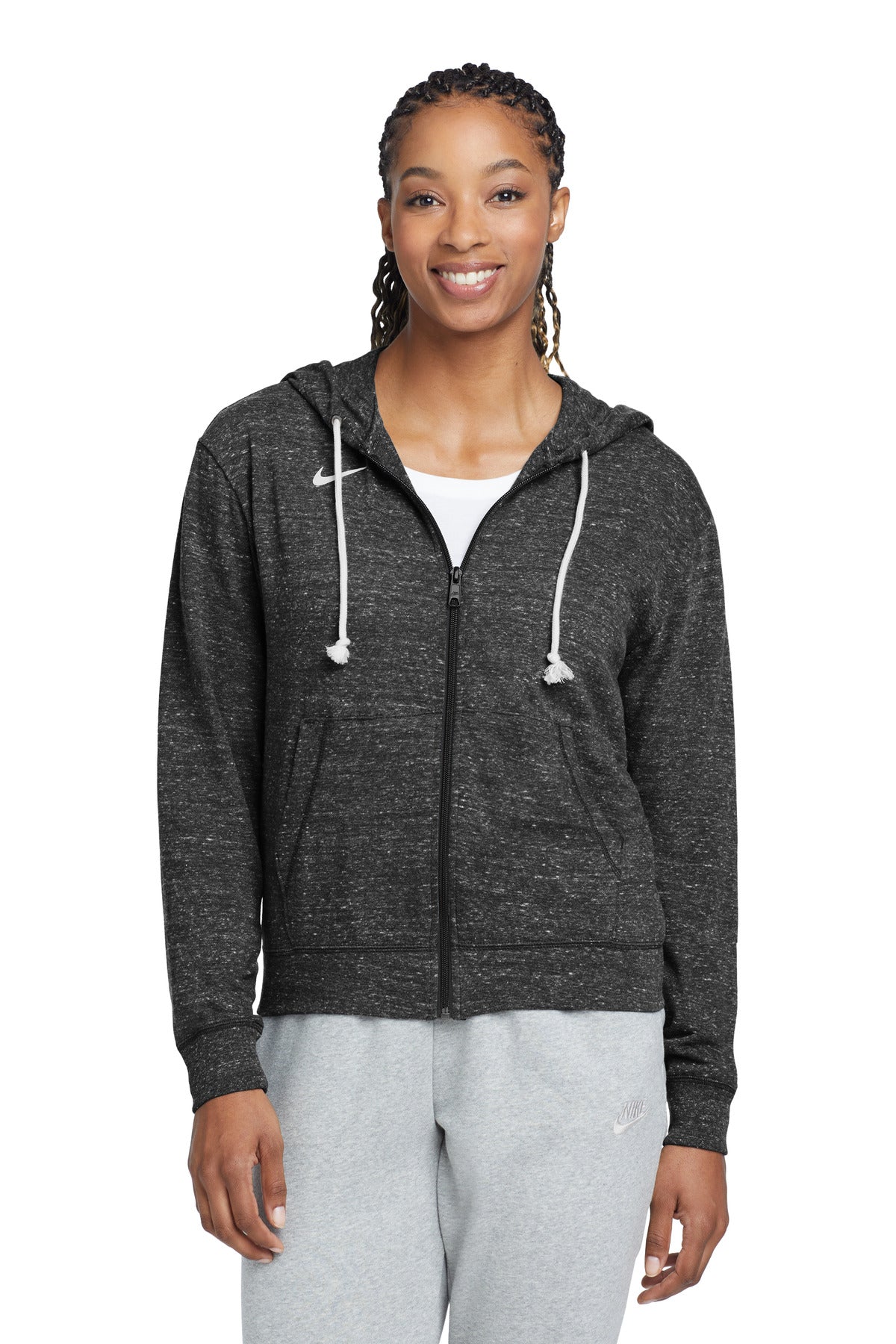 Nike Women's Gym Vintage Full-Zip Hoodie CN9402 - Team Black
