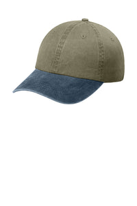 Port Authority Two-Tone Pigment-Dyed Cap - Khaki/ Navy