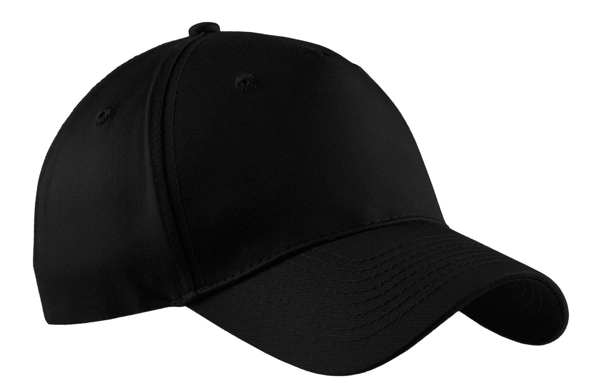 Port Authority Five-Panel Twill Cap - Black