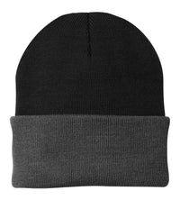 Port Authority Knit Cap - Black/ Athletic Oxford