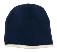 Port Authority Beanie Cap - Navy/ Natural
