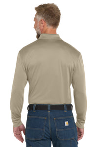 CornerStone Select Snag-Proof Long Sleeve Polo - Tan Back