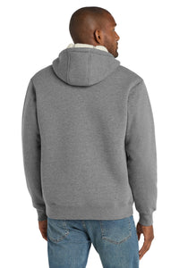 CornerStone Heavyweight Sherpa-Lined Hooded Fleece Jacket - Grey Back