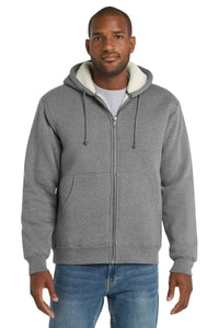 CornerStone Heavyweight Sherpa-Lined Hooded Fleece Jacket - Grey