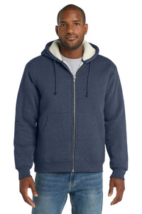 CornerStone Heavyweight Sherpa-Lined Hooded Fleece Jacket - Navy