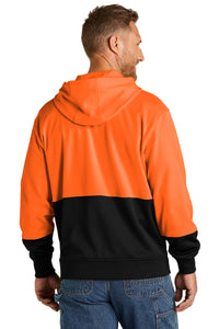 CornerStone Enhanced Visibility Fleece Pullover Hoodie CSF01 - Safety Orange Back