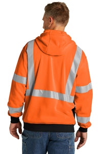 CornerStone A107 Class 3 Heavy-Duty Fleece Full-Zip Hoodie CSF300 - Safety Orange Back