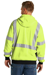 CornerStone A107 Class 3 Heavy-Duty Fleece Full-Zip Hoodie CSF300 - Safety Yellow Back