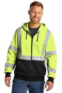 CornerStone A107 Class 3 Heavy-Duty Fleece Full-Zip Hoodie CSF300 - Safety Yellow