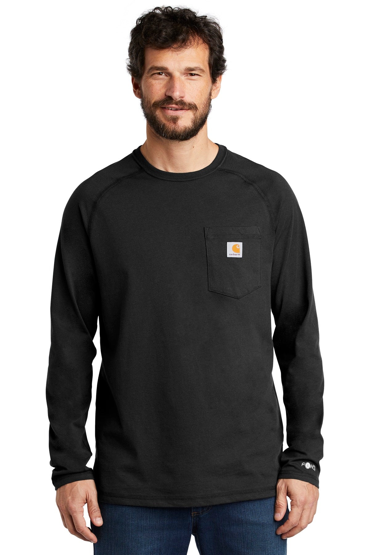 DISCONTINUED Carhartt Force  Cotton Delmont Long Sleeve T-Shirt - Black