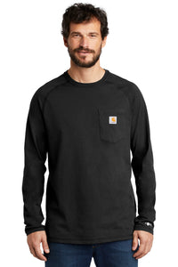 DISCONTINUED Carhartt Force  Cotton Delmont Long Sleeve T-Shirt - Black