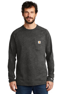 DISCONTINUED Carhartt Force  Cotton Delmont Long Sleeve T-Shirt - Carbon Heather