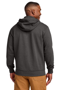 Carhartt  Rain Defender  Paxton Heavyweight Hooded Zip Mock Sweatshirt - Carbon Heather Back
