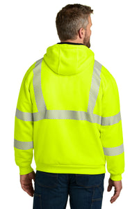Carhartt ANSI 107 Class 3 Lined Full-Zip Sweatshirt CT104988 - Brite Lime Back