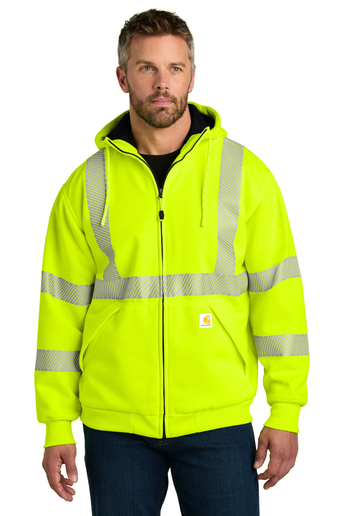 Carhartt ANSI 107 Class 3 Lined Full-Zip Sweatshirt CT104988 - Brite Lime