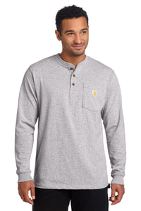 Carhartt Long Sleeve Henley T-Shirt CTK128 - Heather Grey