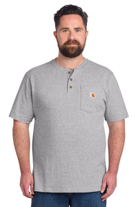 Carhartt Short Sleeve Henley T-Shirt CTK84 - Heather Grey