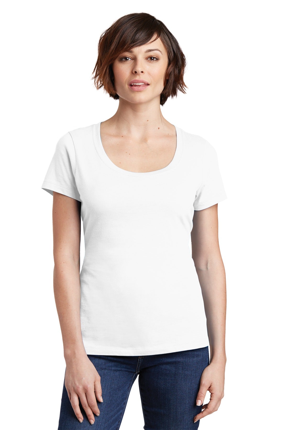 District Women's Perfect Weight Scoop Tee - Bright White