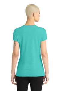 District  Women's Perfect Blend CVC Tee - Aqua Heather Back