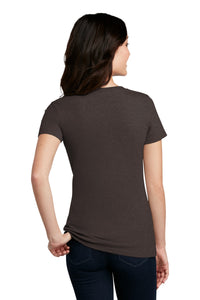 District  Women's Perfect Blend CVC Tee - Heathered Brown Back