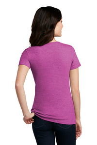 District  Women's Perfect Blend CVC Tee - Heathered Pink Raspberry Back