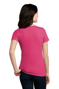 District  Women's Perfect Blend CVC Tee - Heathered Watermelon Back