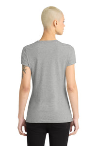 District  Women's Perfect Blend CVC Tee - Light Heather Grey Back