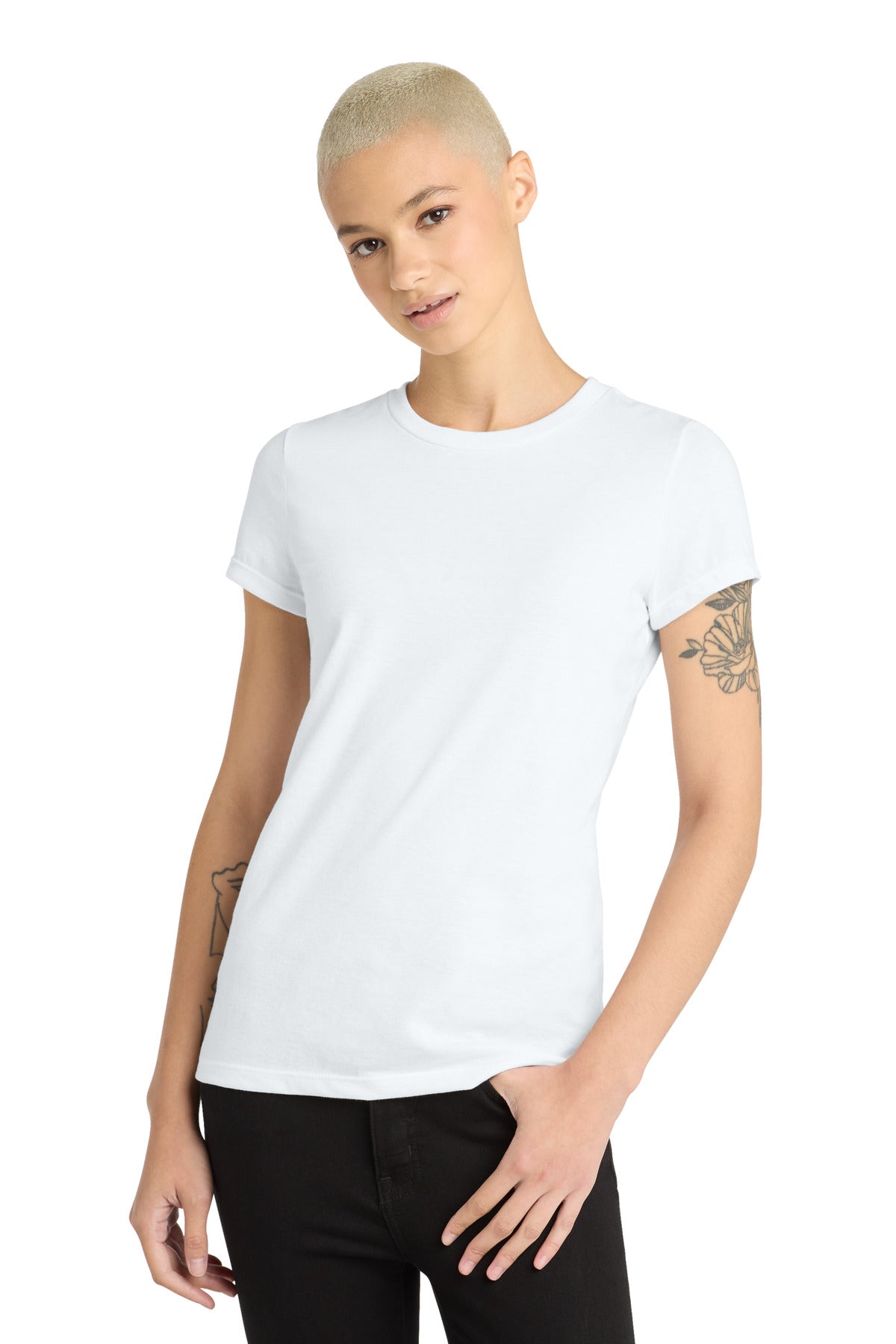 District  Women's Perfect Blend CVC Tee - White