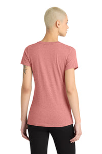 District Women's Perfect Blend CVC V-Neck Tee - Blush Frost Back