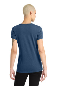 District Women's Perfect Blend CVC V-Neck Tee - Deep Royal Fleck Back