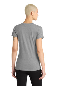 District Women's Perfect Blend CVC V-Neck Tee - Grey Frost Back