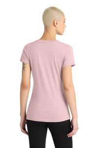 District Women's Perfect Blend CVC V-Neck Tee - Heathered Lavender Back