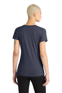 District Women's Perfect Blend CVC V-Neck Tee - Heathered Navy Back
