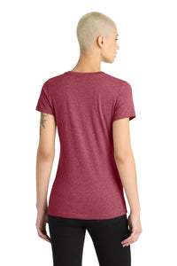 District Women's Perfect Blend CVC V-Neck Tee - Heathered Red Back