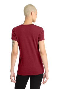 District Women's Perfect Blend CVC V-Neck Tee - Red Fleck Back
