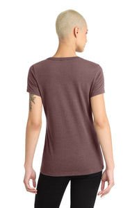 District Women's Perfect Blend CVC V-Neck Tee - Rose Fleck Back