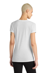 District Women's Perfect Blend CVC V-Neck Tee - White Back