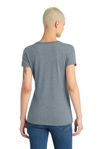 District Women's Perfect Tri V-Neck Tee - Flint Blue Heather Back