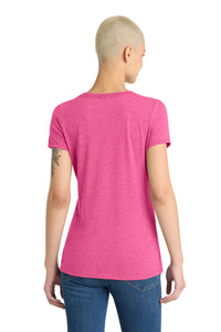 District Women's Perfect Tri V-Neck Tee - Fuchsia Frost Back