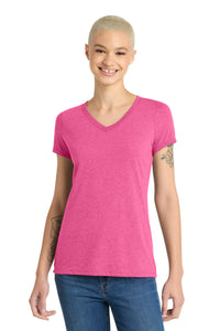 District Women's Perfect Tri V-Neck Tee - Fuchsia Frost