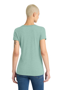 District Women's Perfect Tri V-Neck Tee - Heathered Dusty Sage Back