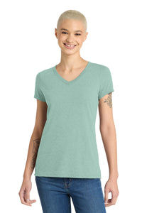 District Women's Perfect Tri V-Neck Tee - Heathered Dusty Sage
