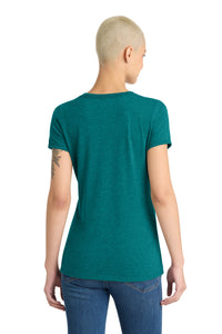 District Women's Perfect Tri V-Neck Tee - Heathered Teal Back