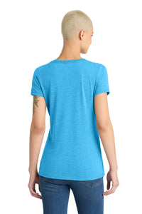 District Women's Perfect Tri V-Neck Tee - Turquoise Frost Back