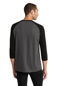 District  Perfect Tri 3/4-Sleeve Raglan - Black/ Black Frost Back
