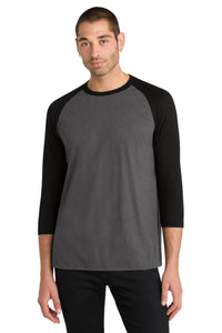 District  Perfect Tri 3/4-Sleeve Raglan - Black/ Black Frost