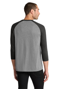 District  Perfect Tri 3/4-Sleeve Raglan - Black Frost/ Grey Frost Back