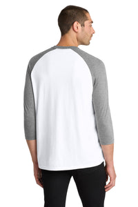 District  Perfect Tri 3/4-Sleeve Raglan - Grey Frost/ White Back