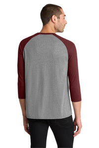 District  Perfect Tri 3/4-Sleeve Raglan - Maroon Frost/ Grey Frost Back